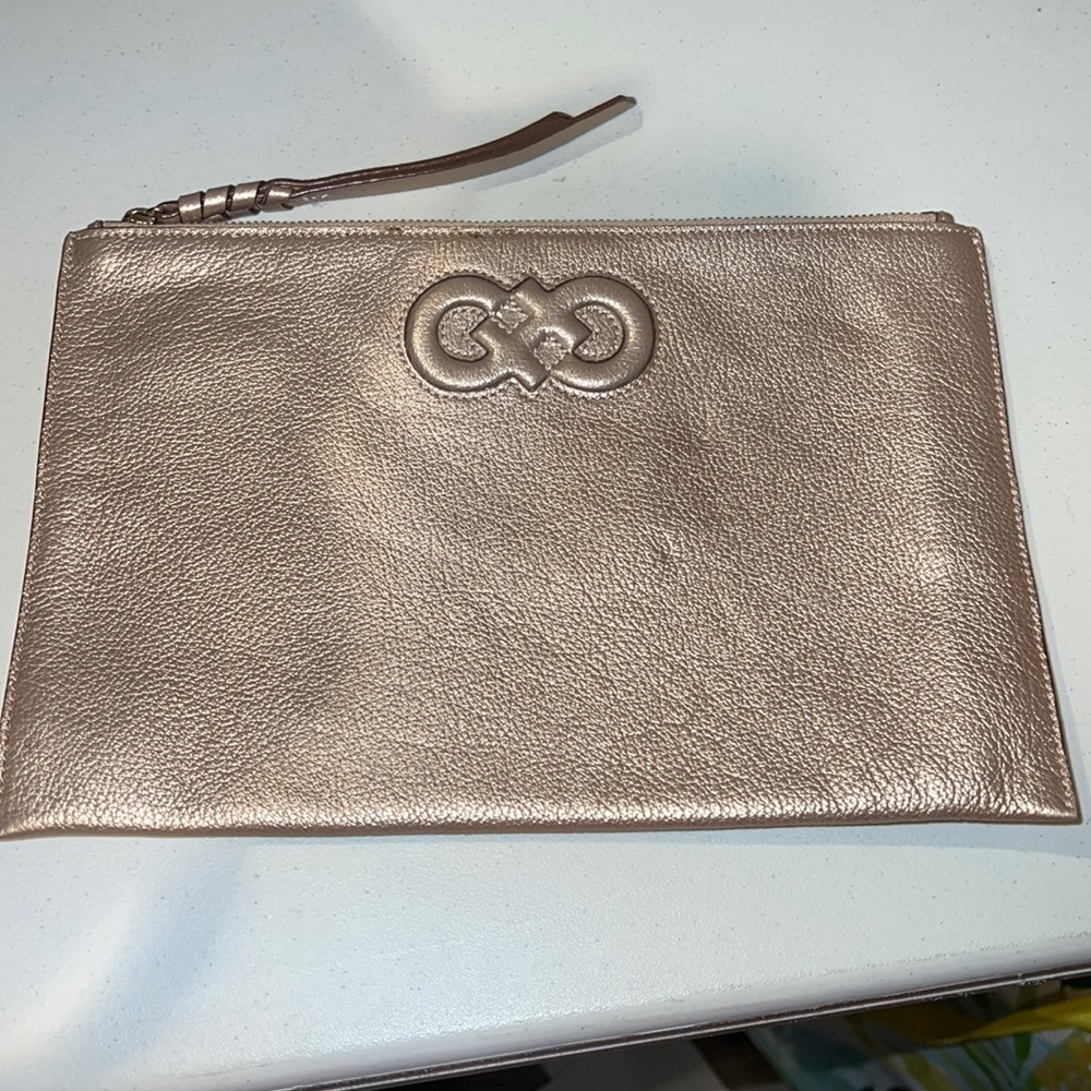 Cole Haan Zippered Flat Pouch, Gold Metallic